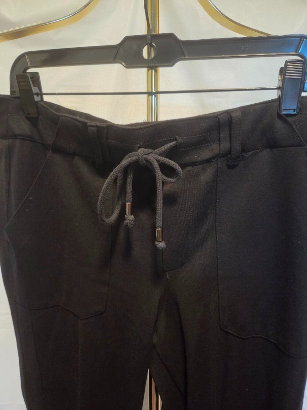 Democracy "Ab"solution Black High Rise Drawstring Cropped Pants Size L - Picture 2 of 11